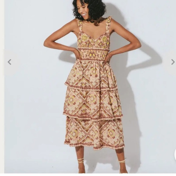 CLEOBELLA Stella ankle geo print midi dress size small - Picture 1 of 5